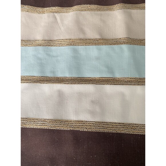 Upholstery Fabric 12 Yards Vertical Stripes Maroon Cream Blue Silky Texture NEW - Picture 16 of 16